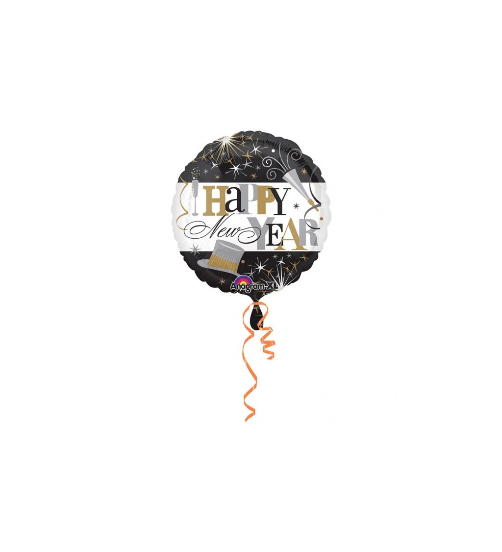 Kulatý novoroční balónek - černý