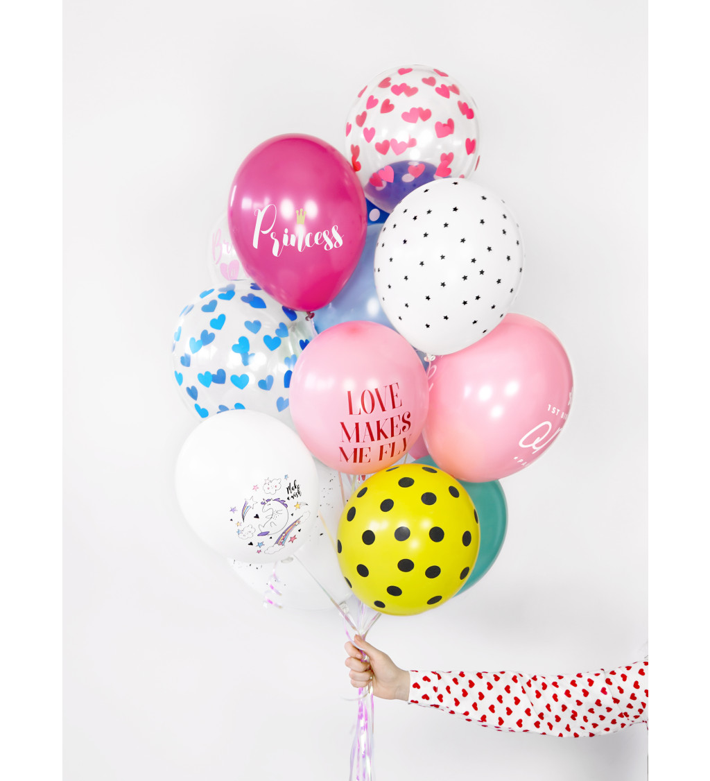 Bílý balónek - jednorožec 6ks