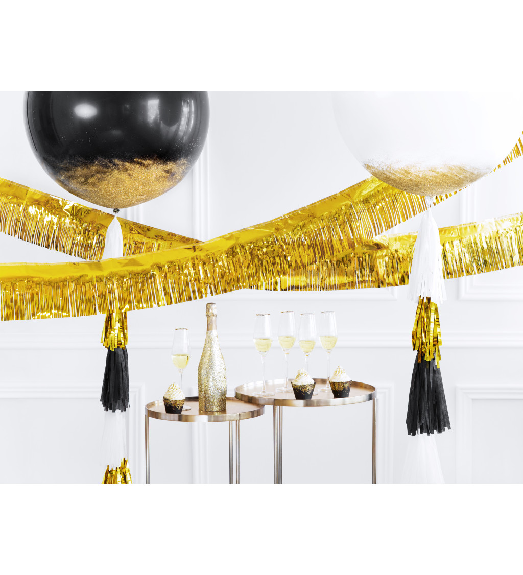 Zlatá dekorace - alu střapce