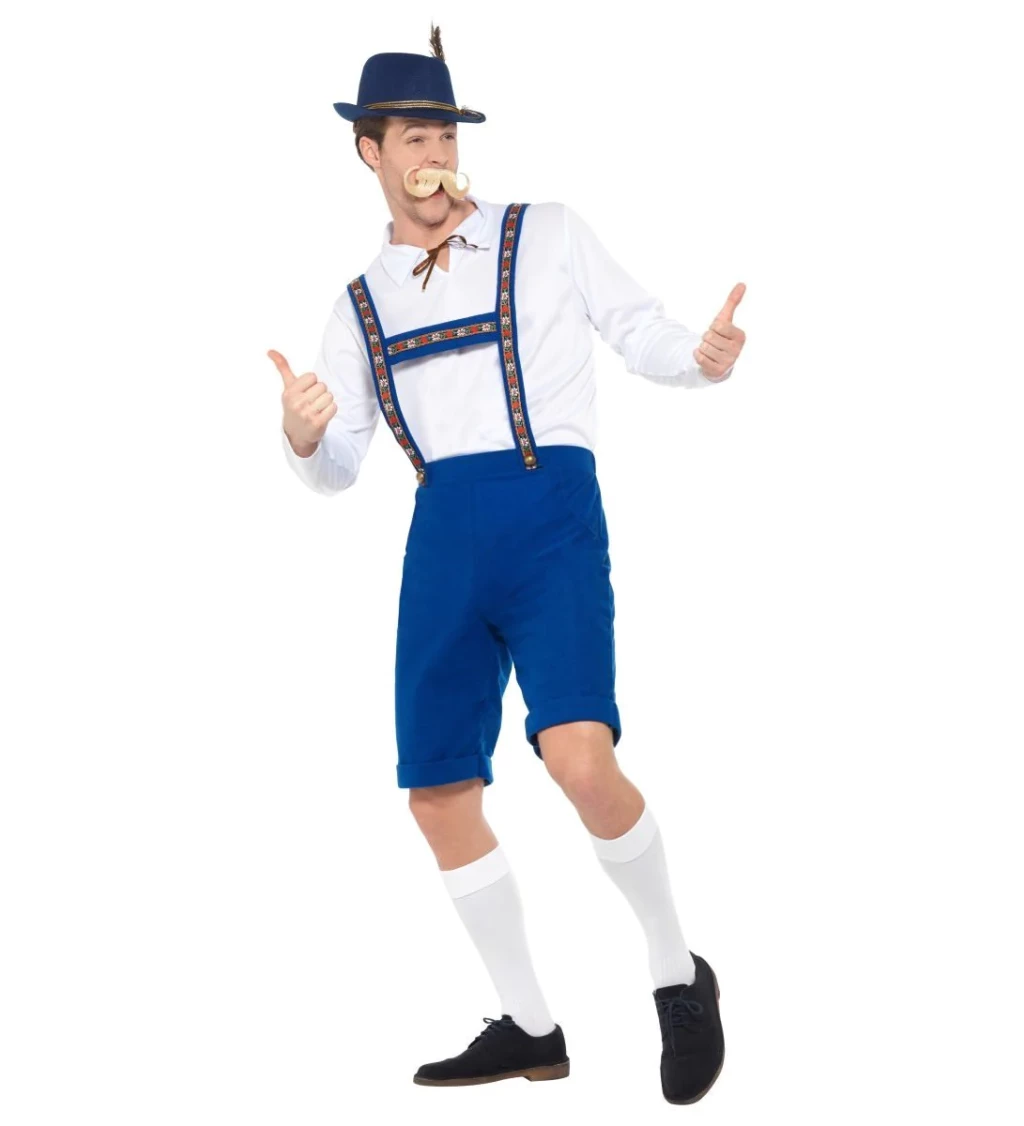 Pánský kostým v bavorském stylu - modrý