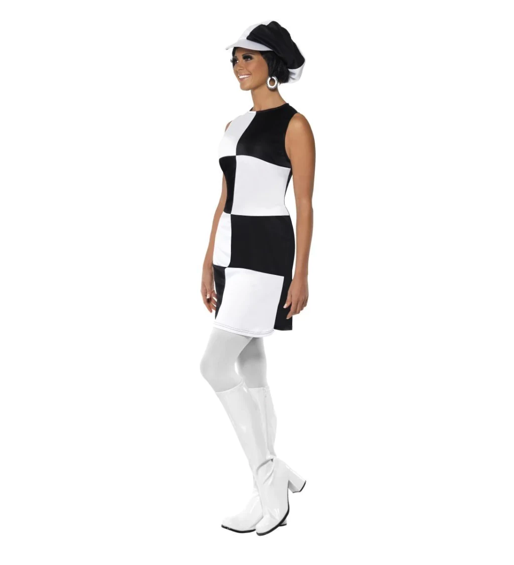 Černo-bílé šaty - 60. léta