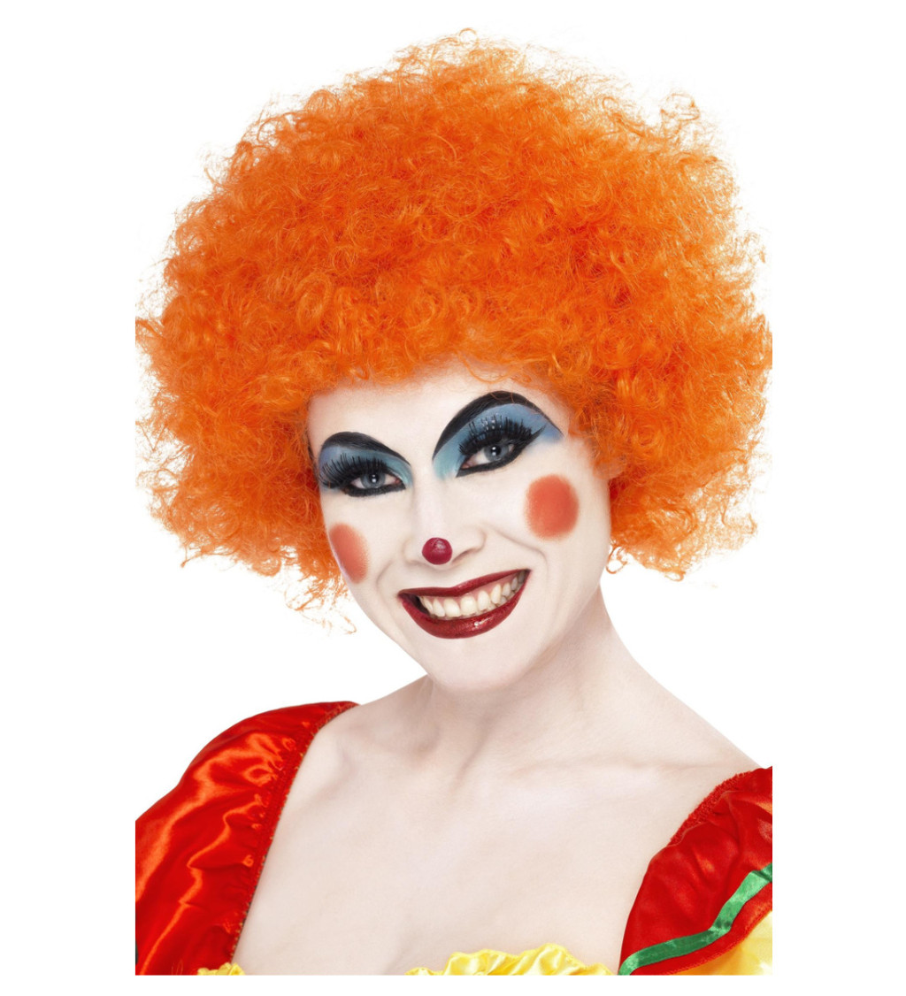 Oranžová paruka ve stylu afro