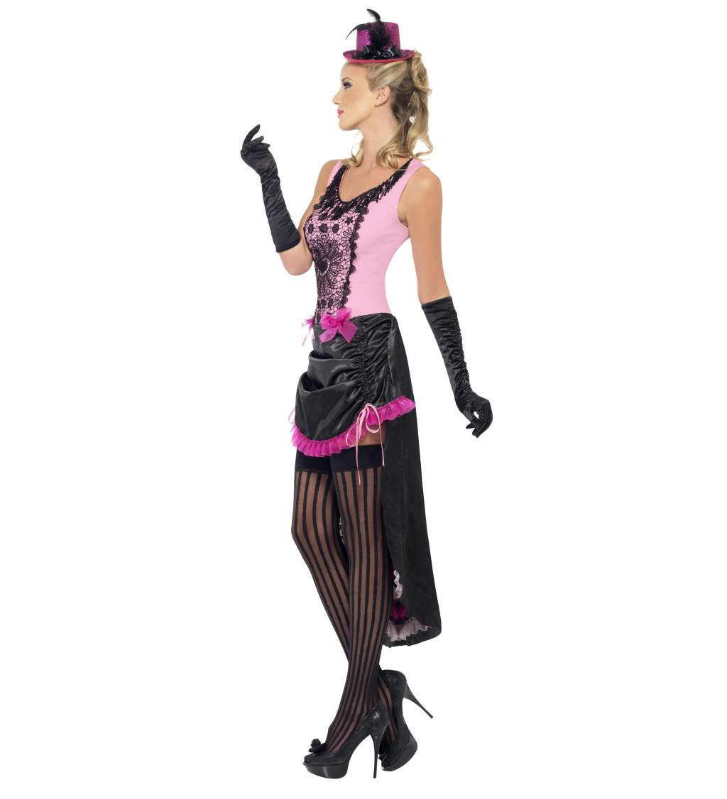 Kostým tanečnice Burlesque - růžovo-černý