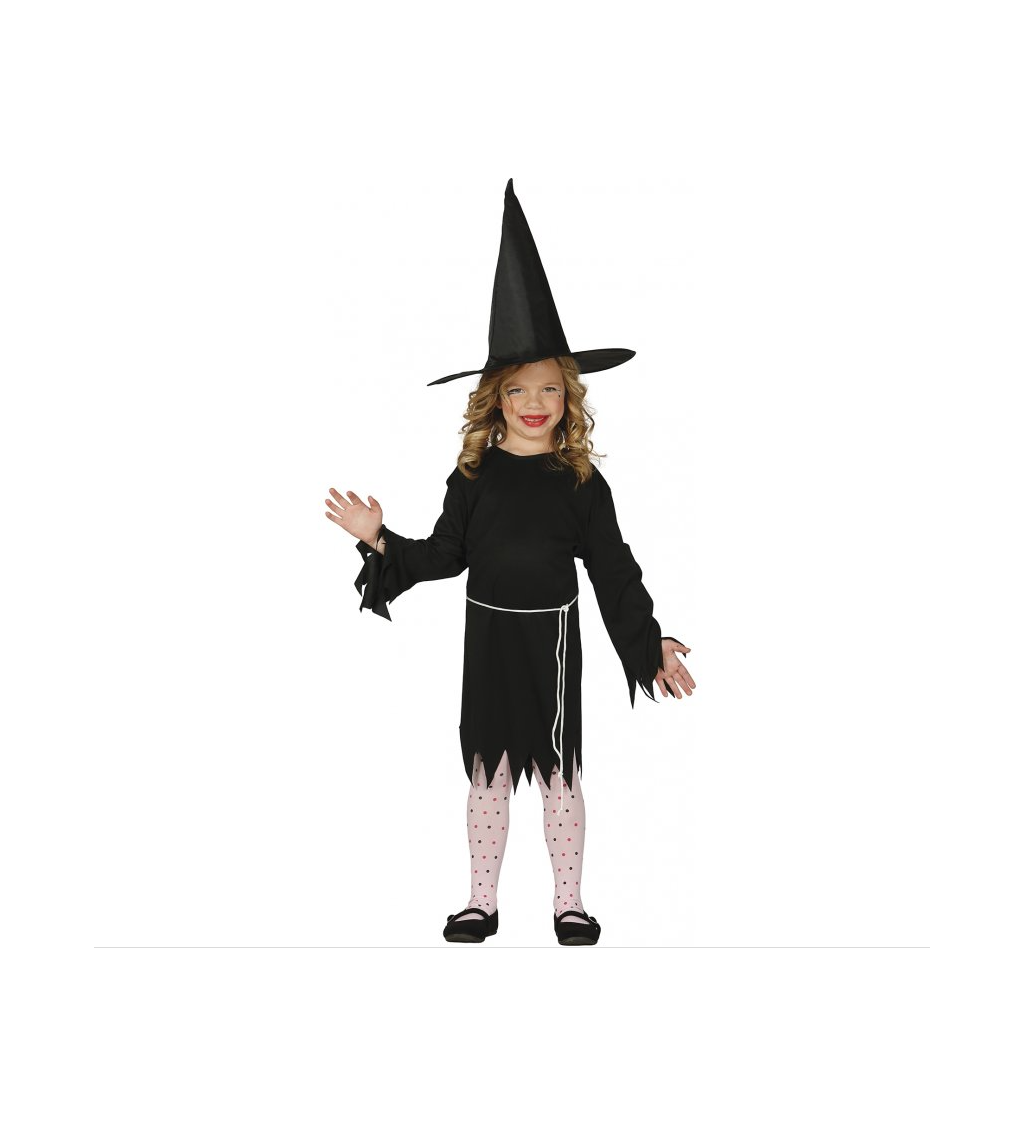 Černý kostým Čarodějky - pro děti