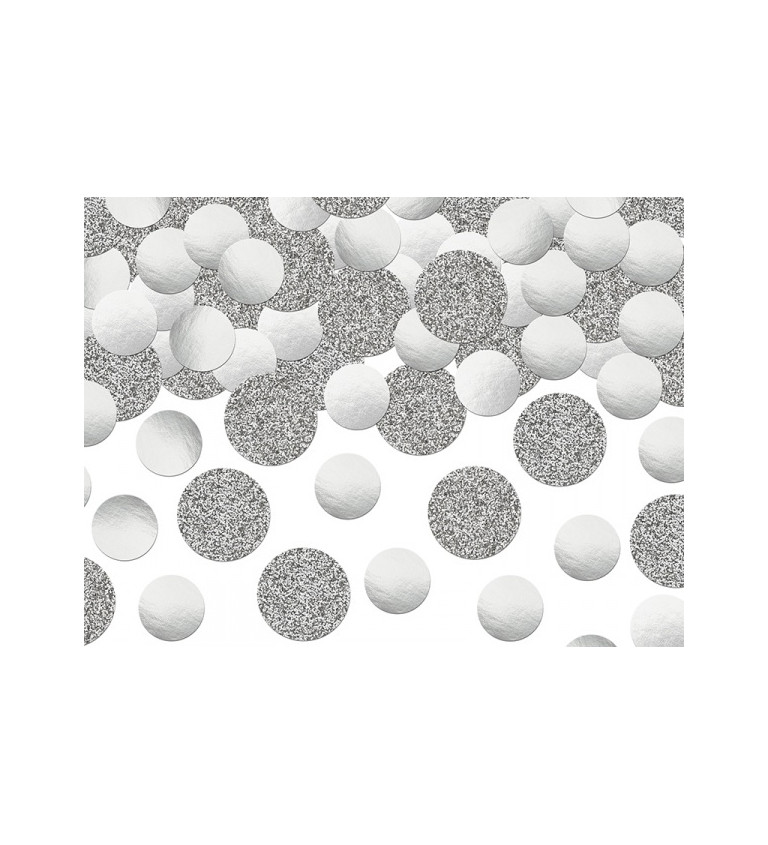 Stříbrná kolečka - dekorační konfety