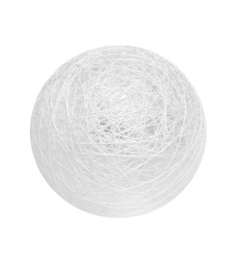 Dekorační bílá koule - bavlněná