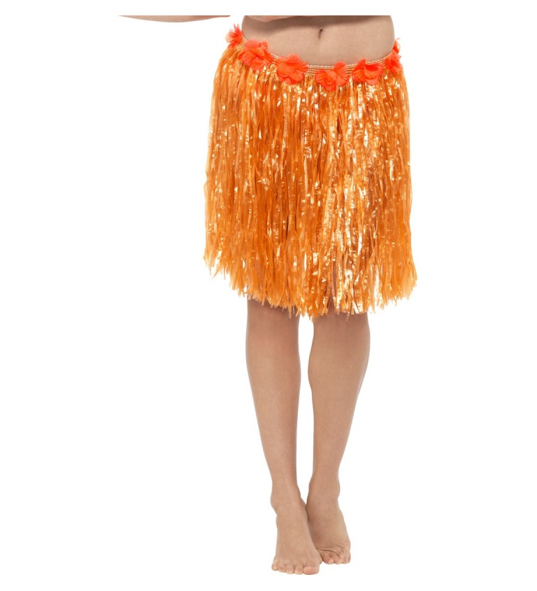 Neonově oranžová sukně - havajská