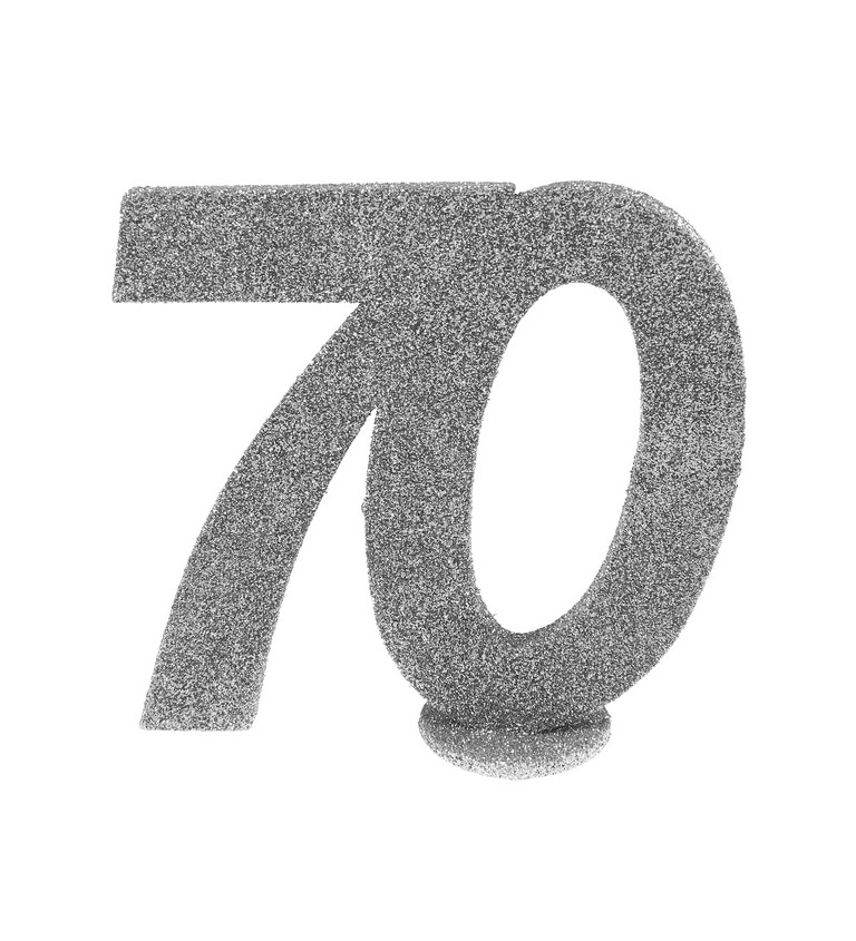 Dekorace - Stříbrné číslo 70