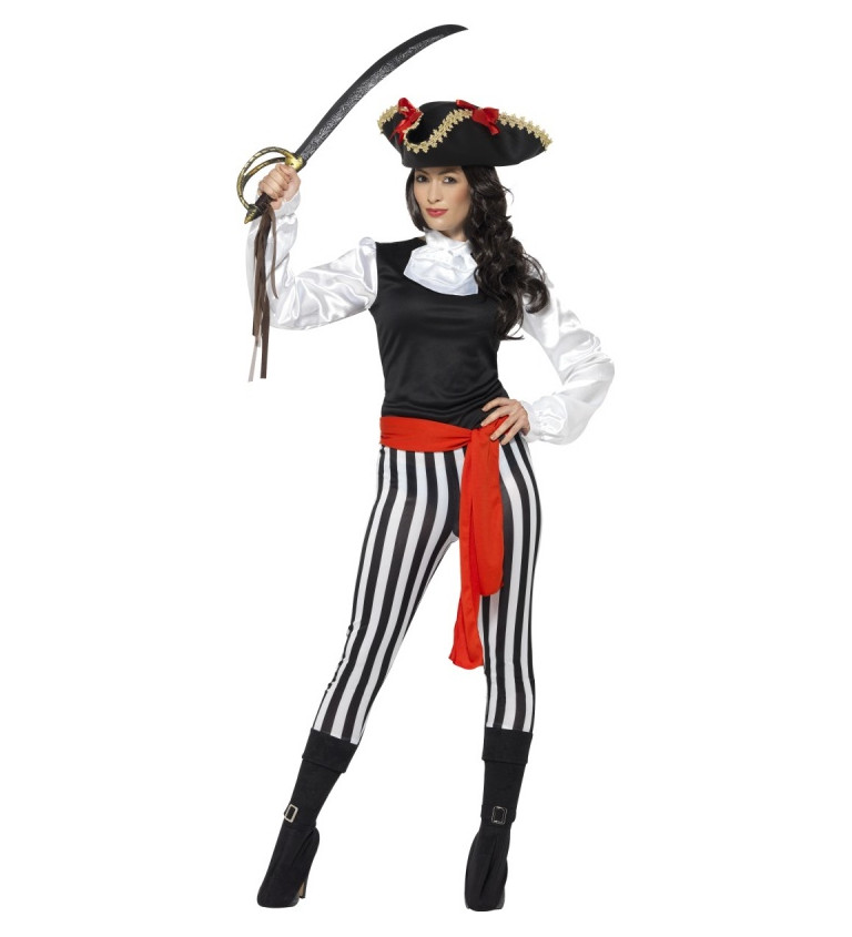 Pruhovaný kostým - Pirátka