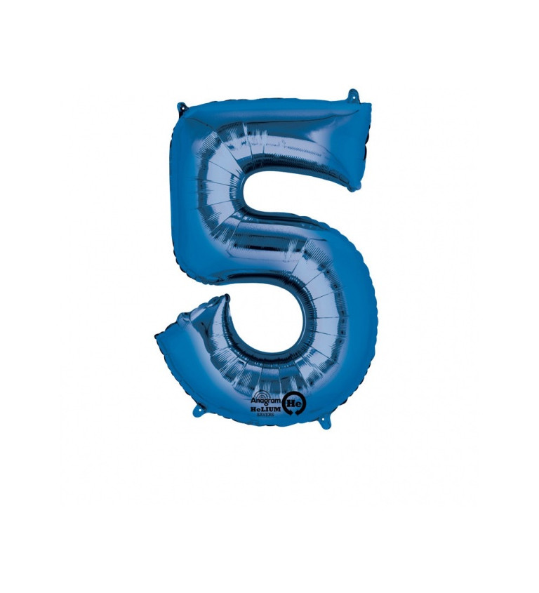 Modrý balónek 5 - fóliové číslo