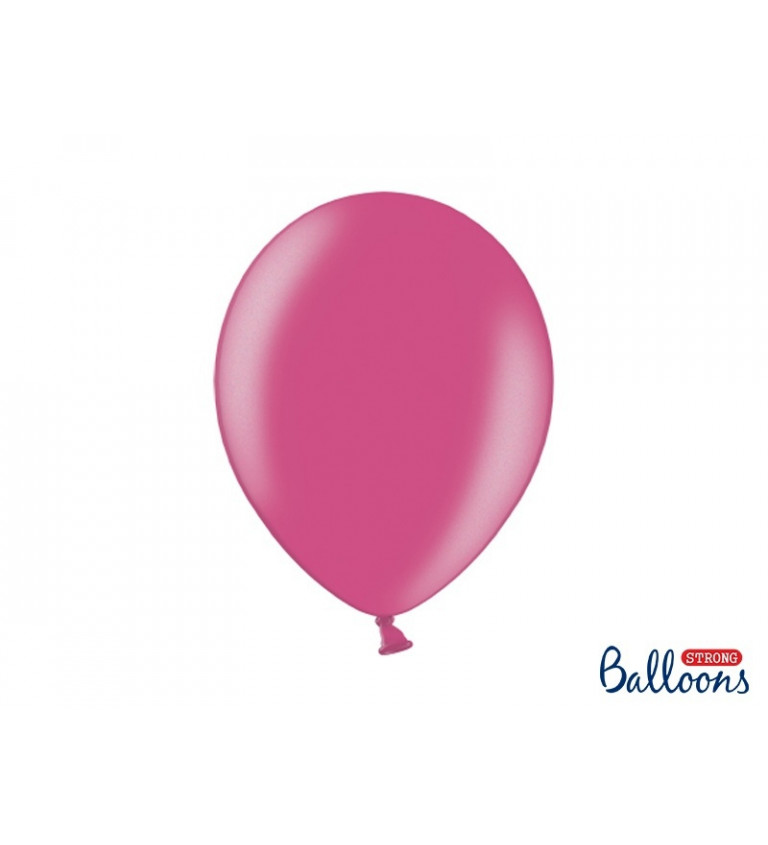 Balónek metalický - růžový - 10ks