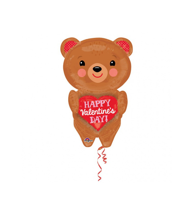 Nafukovací medvídek - Valentýnský balónek