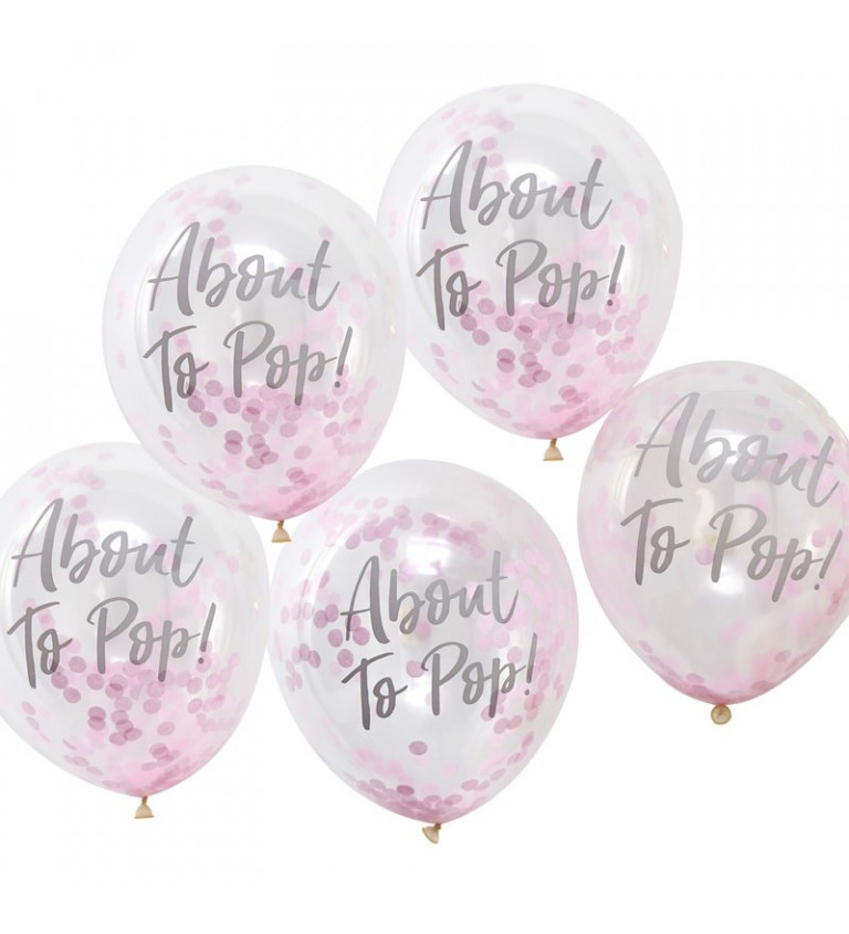 Balónky About to pop - růžové konfety