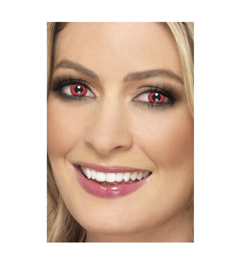 Nedioptrické kontaktní čočky - červená barva III
