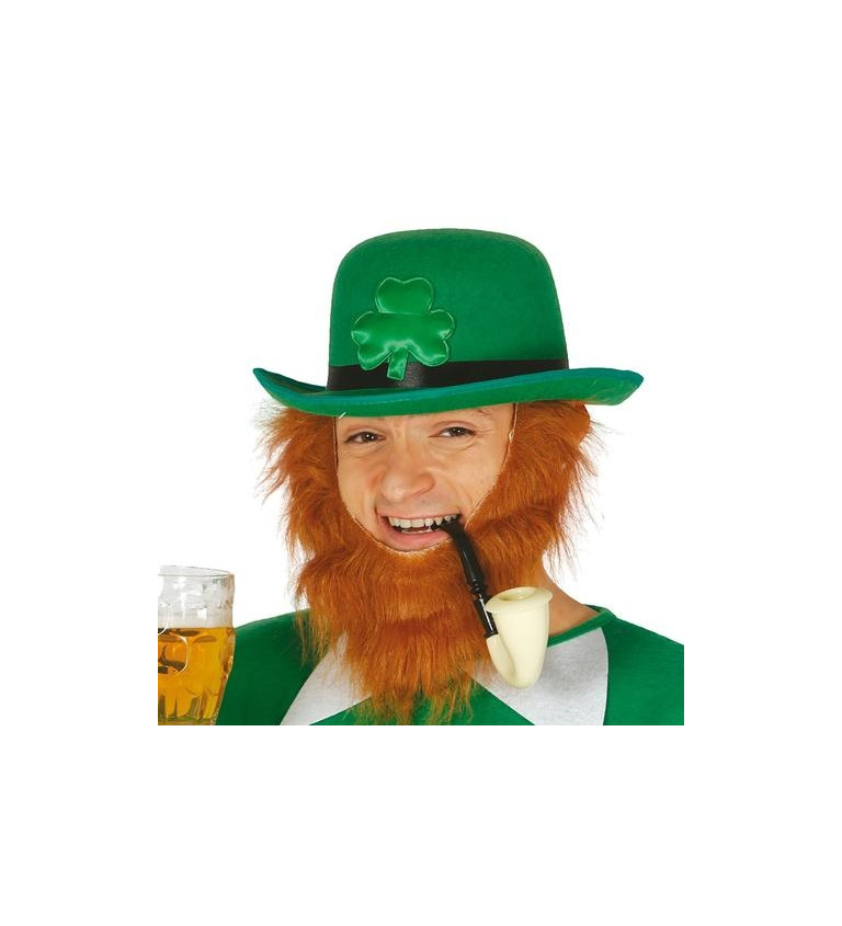 Zelený klobouk s vousy - sv. Patrik