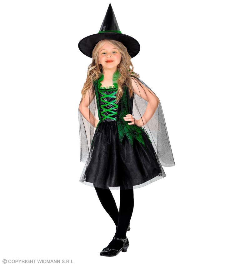 Zelený kostým Malá čarodějnice - pro děti