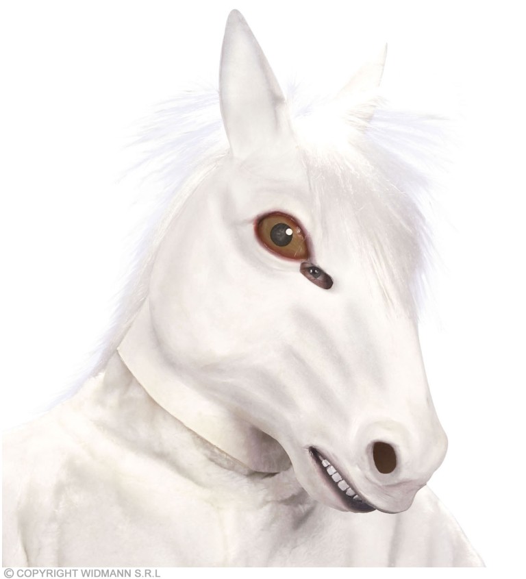 Latexová maska – bílý kůň