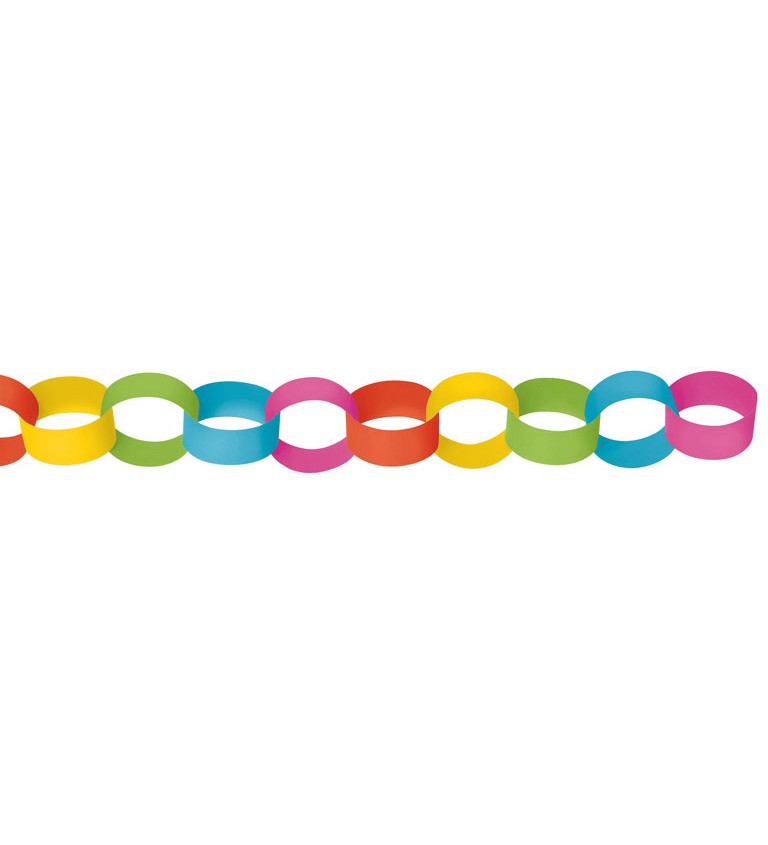 Papírový řetěz - barevná dekorace
