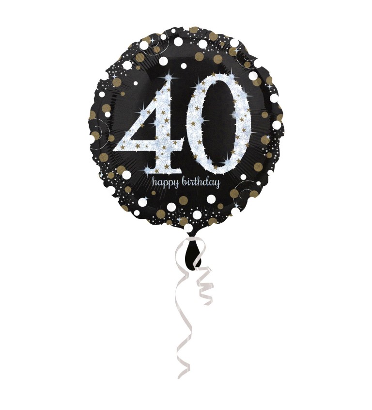 Narozeninový balónek - bílé číslo 40