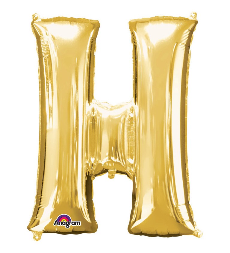 Zlaté nafukovací písmeno H - balónek