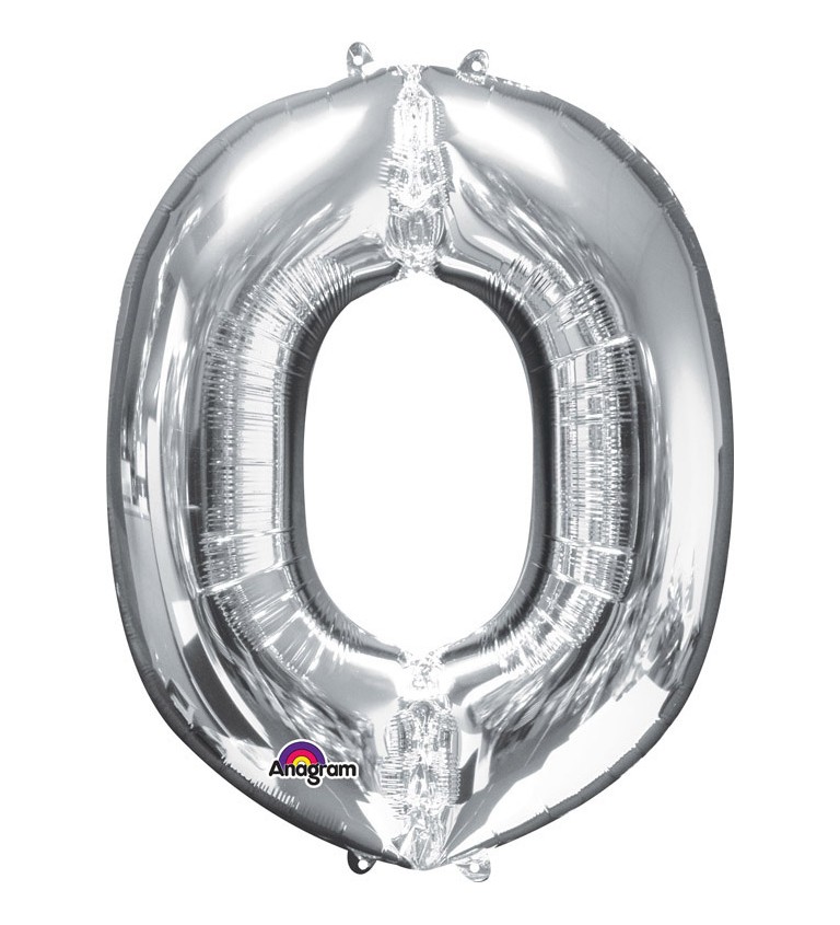 Stříbrné nafukovací písmeno O - balónek
