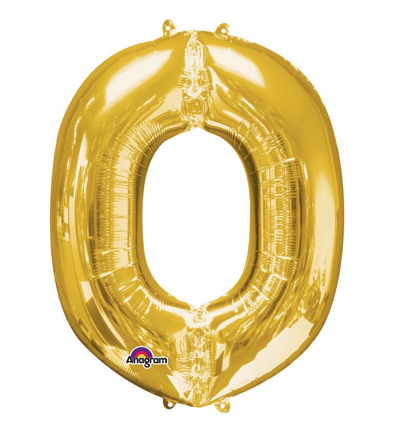 Zlaté nafukovací písmeno O - balónek