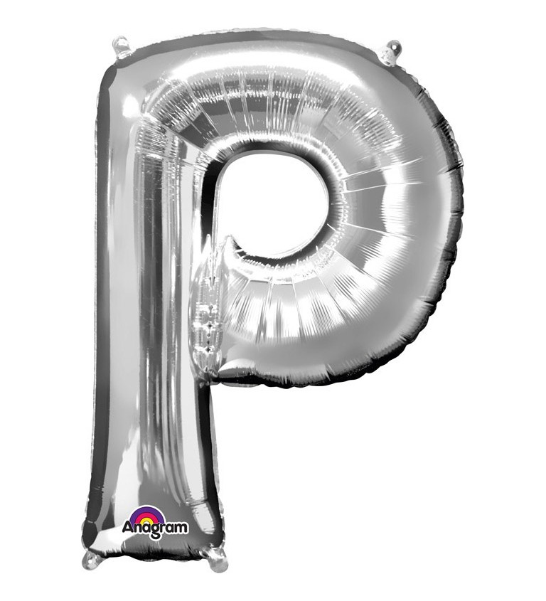 Stříbrné nafukovací písmeno P - balónek