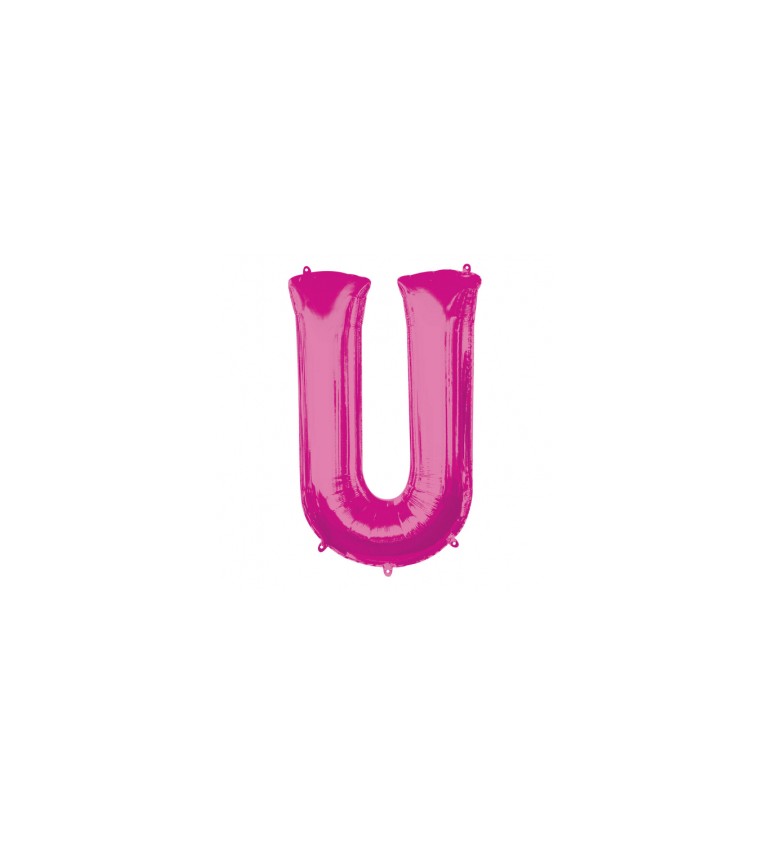 Růžové nafukovací písmeno U - balónek