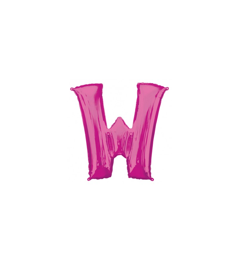 Růžové nafukovací písmeno W - balónek