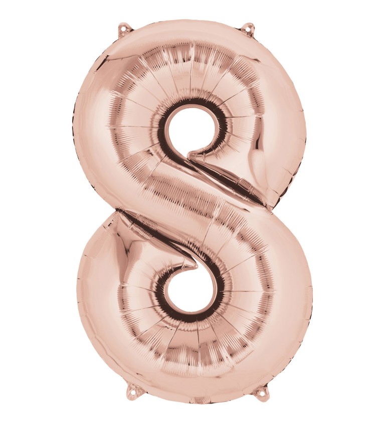Růžovozlatý balónek 8 - fóliový