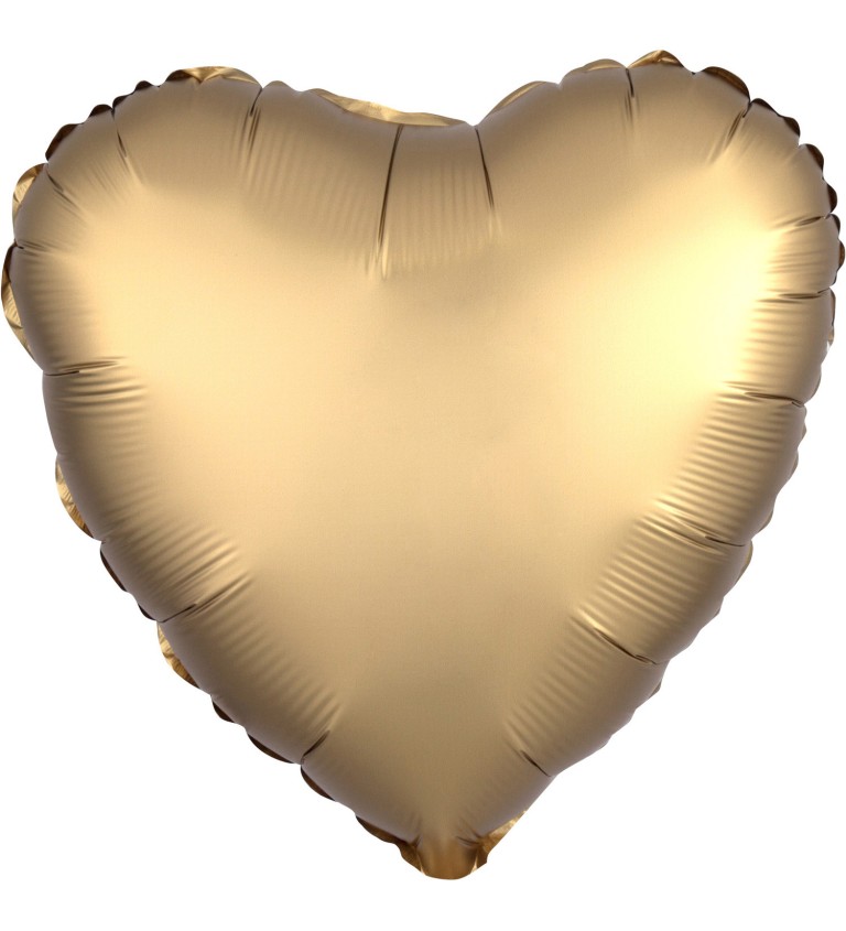 Zlatý balónek - fóliové srdce
