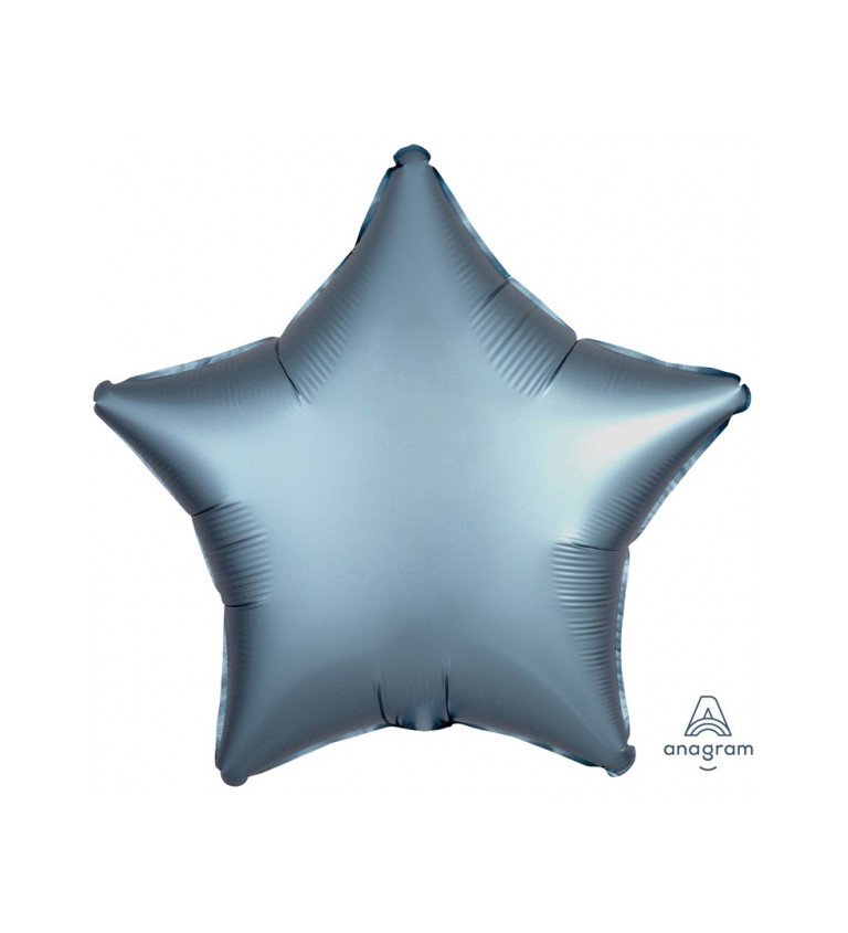 Modrošedý balónek - fóliová hvězda