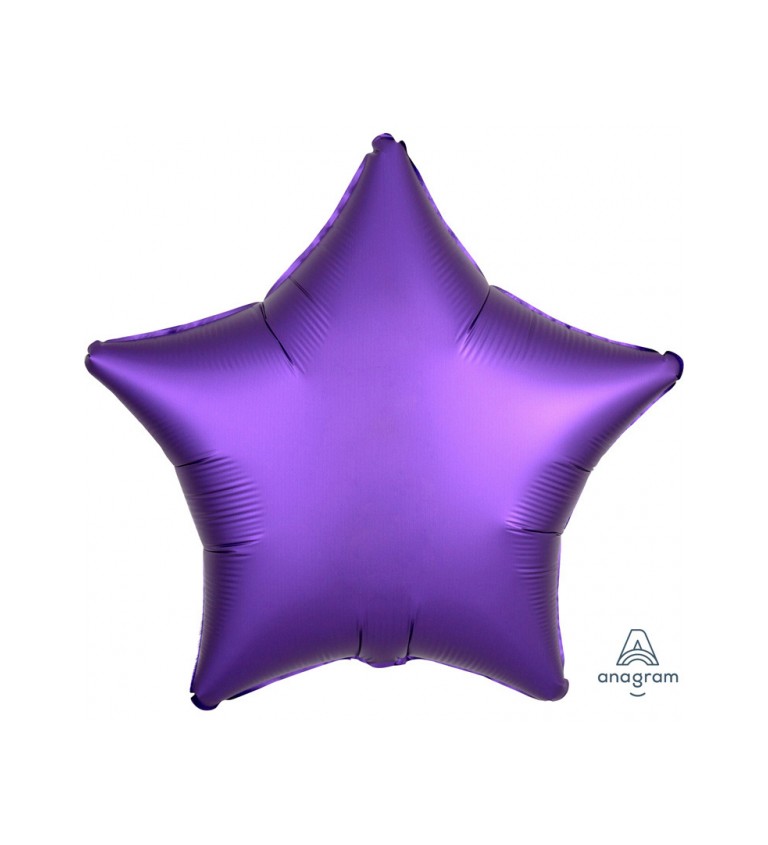 Fialový balónek - fóliová hvězda