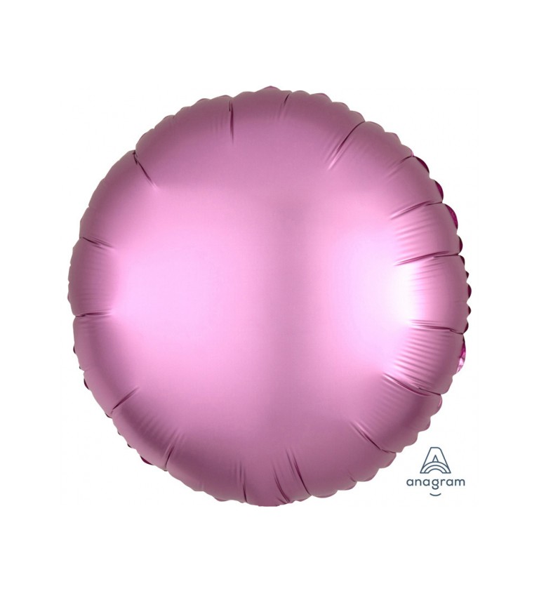 Fóliový balónek v růžové barvě - kulatý