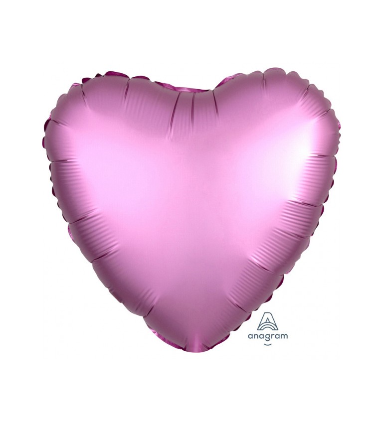 Růžový balónek - fóliové srdce