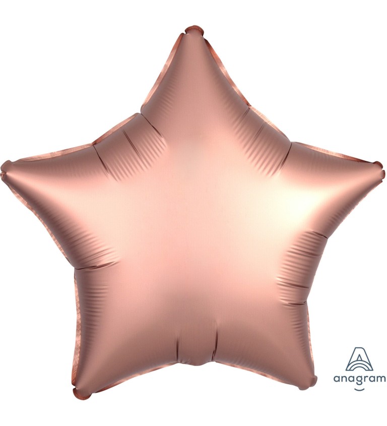 Růžovozlatý balónek - fóliová hvězda
