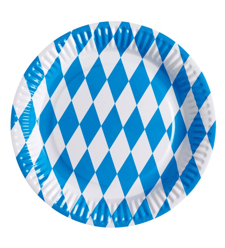 Modro-bílé talířky na Oktoberfest