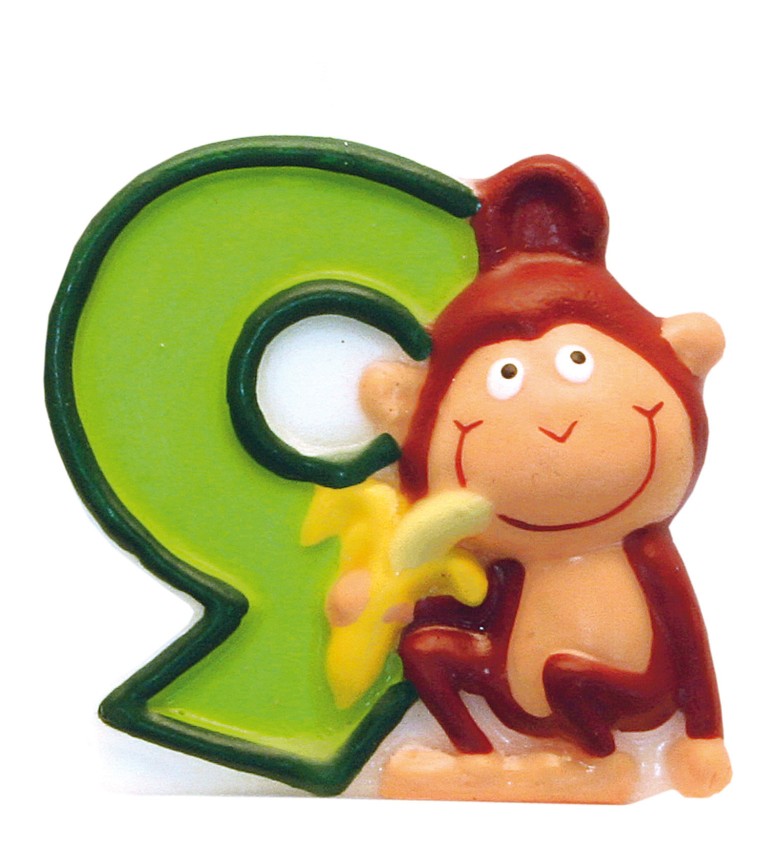 Svíčka s opičkou - číslo 9