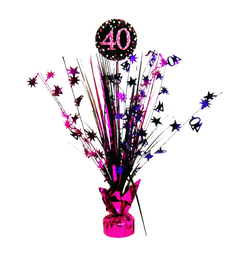 Dekorace na 40. narozeniny - růžová fontánka