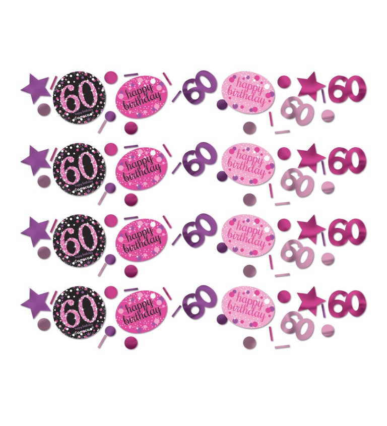Růžové konfety - 60. narozeniny