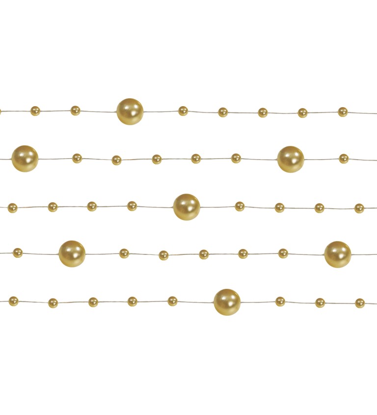 Dekorace - zlatý řetízek z perliček
