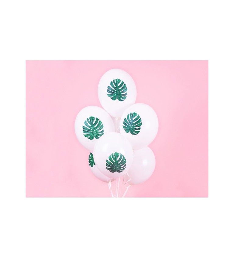 Bílý balónek - zelený list