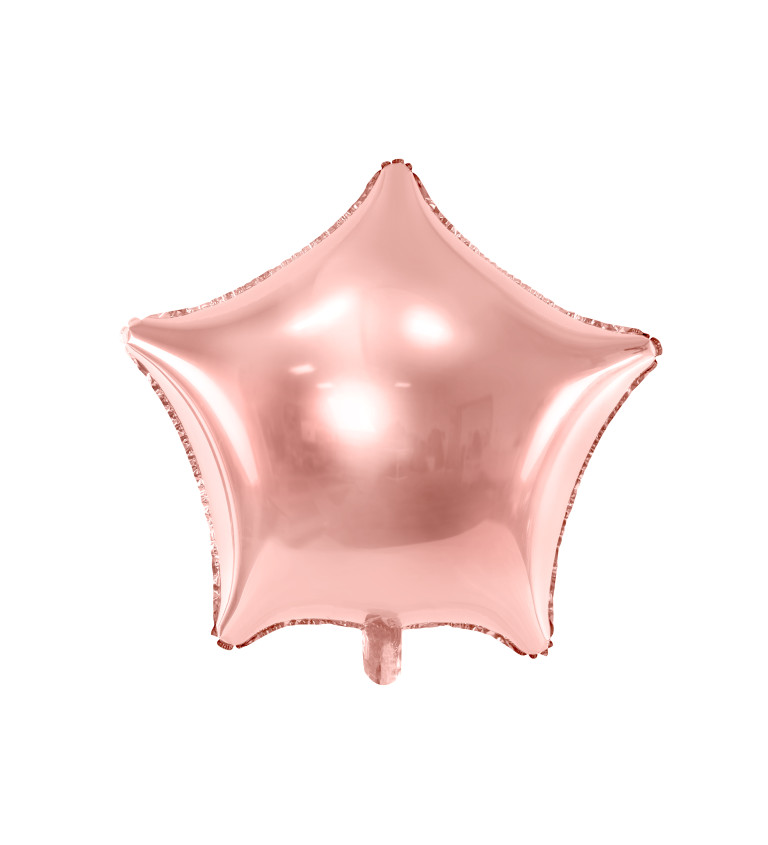 Fóliová metalická hvězda - rose-gold