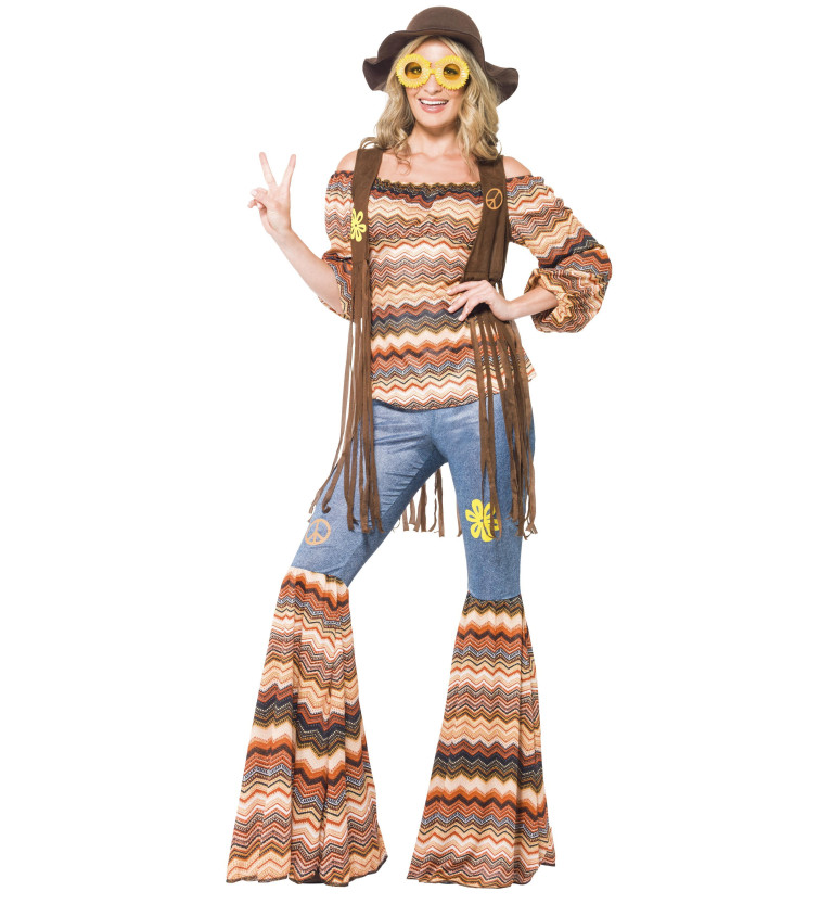 Hnědý kostým - Hippie dáma